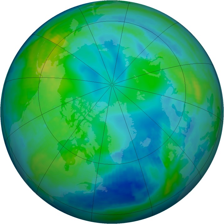 Arctic ozone map for 05 November 1997